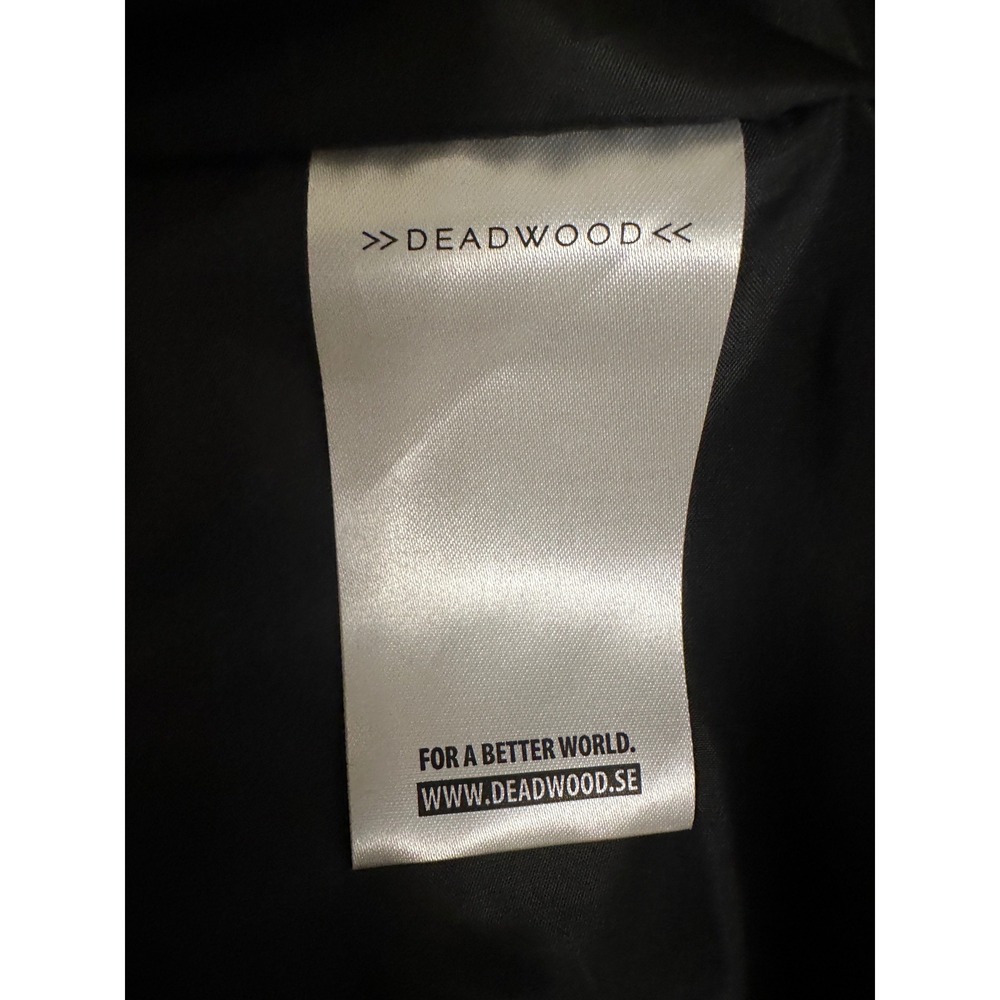 Deadwood Recycled Soft Leather Biker Jacket Black Moto Size Medium Recaimed - Picture 12 of 16